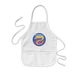 Green moray eel funny cartoon illustration kids' apron