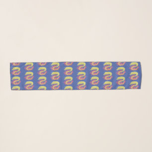 Green moray eel funny cartoon illustration scarf