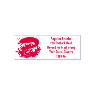 Green moray eel funny cartoon illustration  self-inking stamp