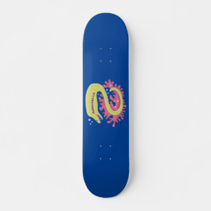 Green moray eel funny cartoon illustration skateboard