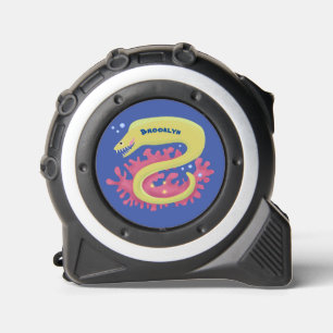 Green moray eel funny cartoon illustration tape measure