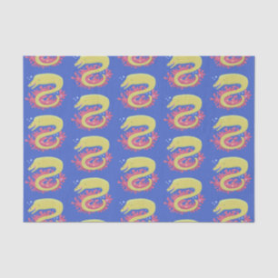 Green moray eel funny cartoon illustration tissue paper