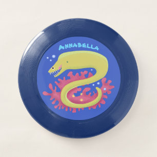 Green moray eel funny cartoon illustration Wham-O frisbee