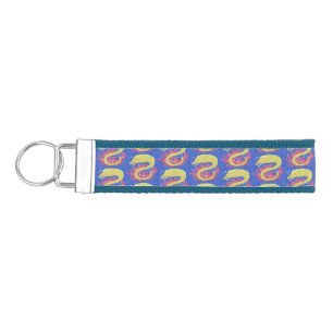 Green moray eel funny cartoon illustration wrist keychain