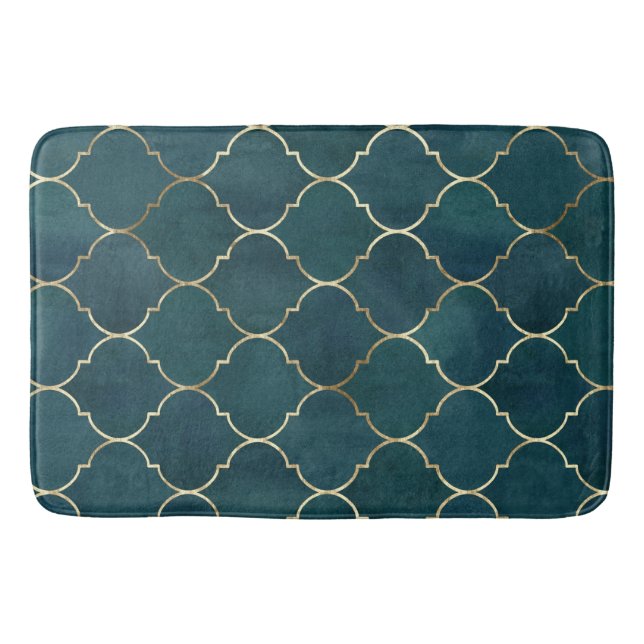 Green Moroccan  Bath Mat (Front)