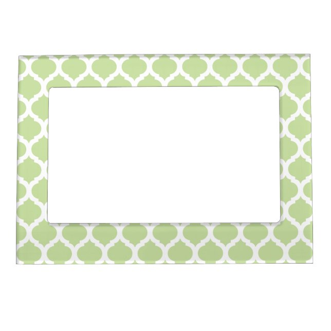 Green Moroccan Pattern Magnet Picture Frame (Front)