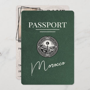 Green Morocco Passport Save The Date