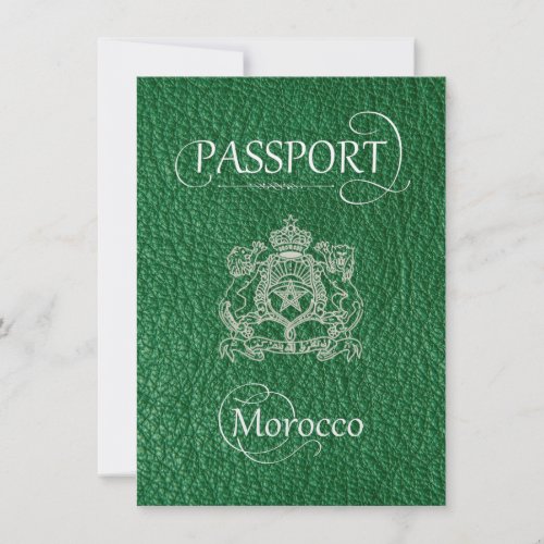 Green Morocco Passport Save the Date Card