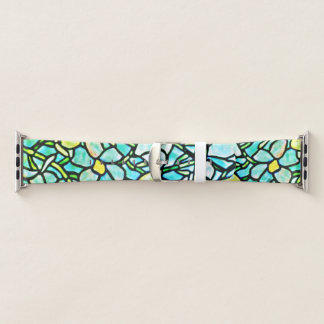 Green Mosaic Floral Apple Watch Band