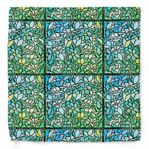 Green Mosaic Floral Tiles Bandana