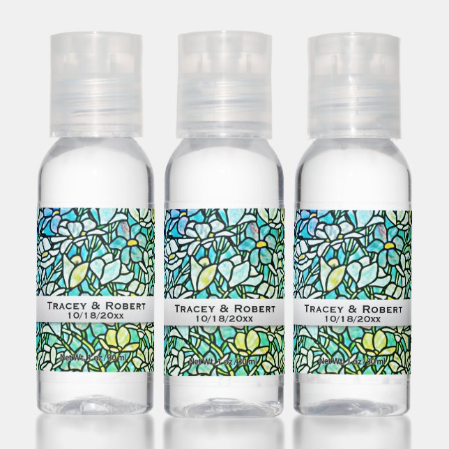 Green Mosaic Floral Tiles Hand Sanitizer (Set)