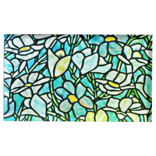 Green Mosaic Floral Tiles Place Card Holder