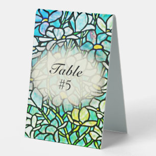 Green Mosaic Floral Tiles Table Tent