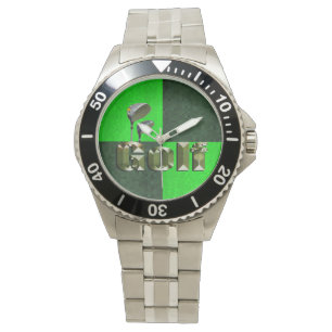 Green Mosaic Golf Clubs, Mens Wristwatch