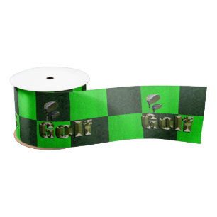 Green Mosaic Golf Clubs, Satin Ribbon