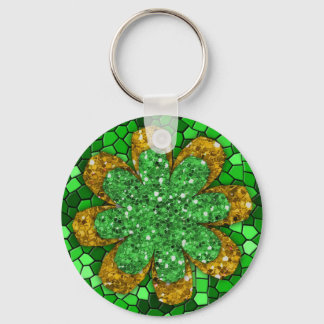 Green Mosaic Keychain
