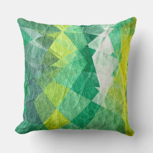 Green Mosaic Leather Throw Pillow