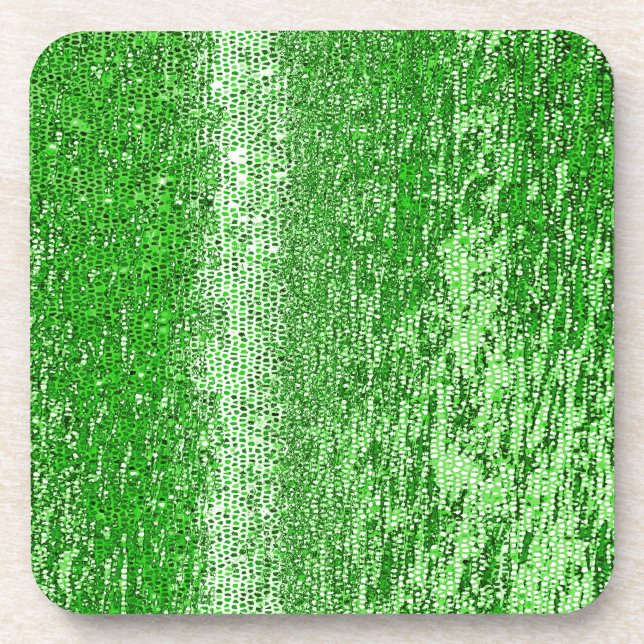 Green mosaic pattern beverage coaster (Front)