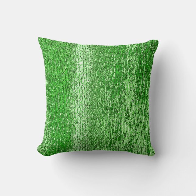 Green mosaic pattern throw pillow (Front)
