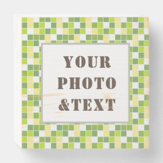 Green mosaic Pattern Wood Box Sign