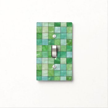 Green Mosaic Tile Pattern Light Switch Cover by thatcrazyredhead at Zazzle
