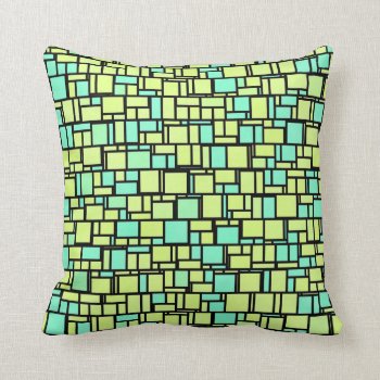 Green Mosaic Tiles Pillow