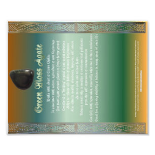 Green Moss Agate Properties Chart Photo Print