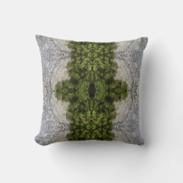 Green Moss &amp; Earth Abstract Art Throw Pillow