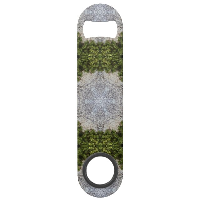 Green Moss & Earth Nature Art Bar Key (Front)