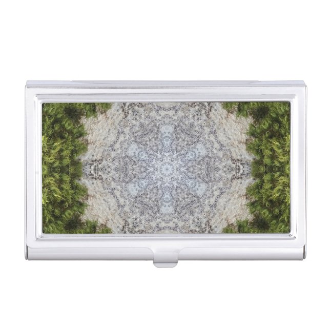 Green Moss & Earth Nature Art Business Card Case (Front)