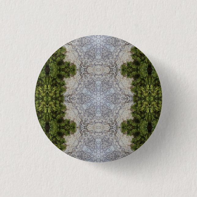 Green Moss & Earth Nature Art Button (Front)