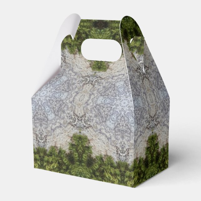 Green Moss & Earth Nature Art Favor Boxes (Front Side)