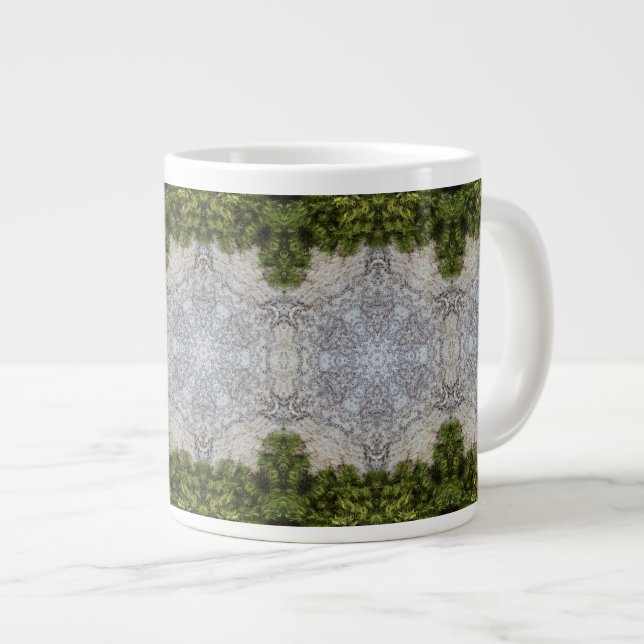 Green Moss & Earth Nature Art Giant Coffee Mug (Front Right)