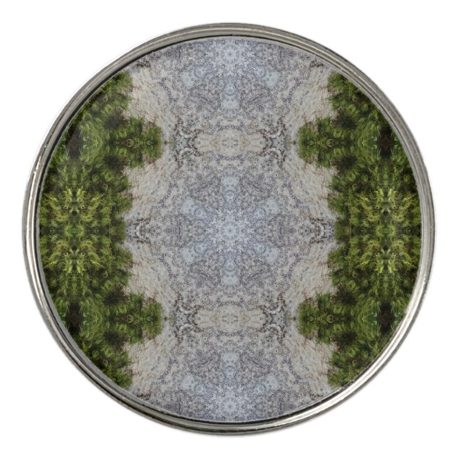 Green Moss & Earth Nature Art Golf Ball Marker (Front)