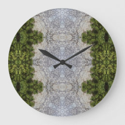 Green Moss &amp; Earth Nature Art Large Clock