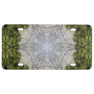 Green Moss & Earth Nature Art License Plate
