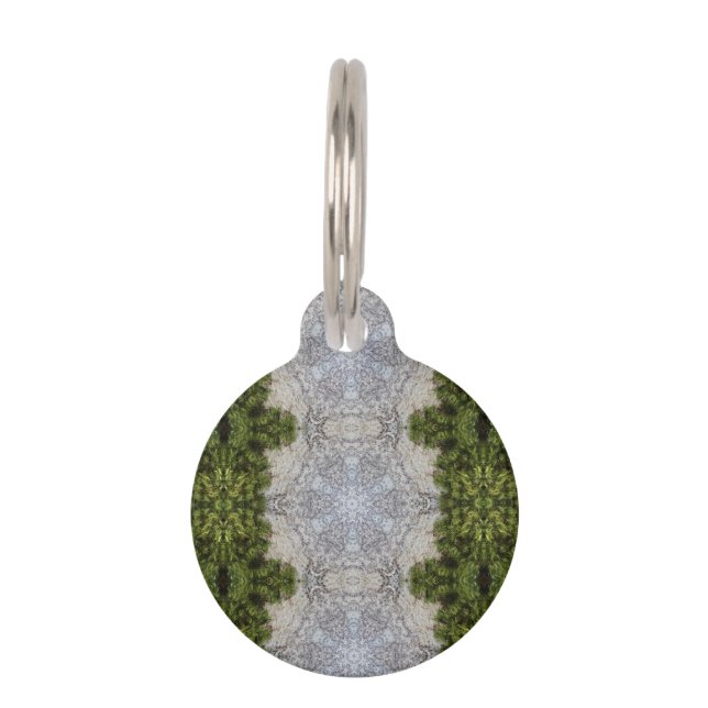 Green Moss & Earth Nature Art Pet ID Tag (Front)
