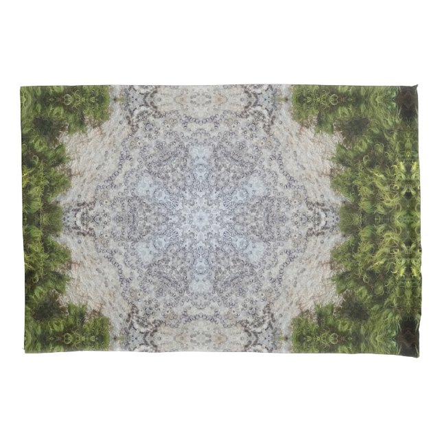 Green Moss & Earth Nature Art Pillow Case (Front-Left)