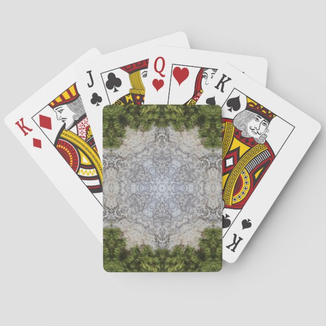 Green Moss & Earth Nature Art Poker Cards (Back)