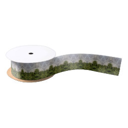 Green Moss &amp; Earth Nature Art Satin Ribbon