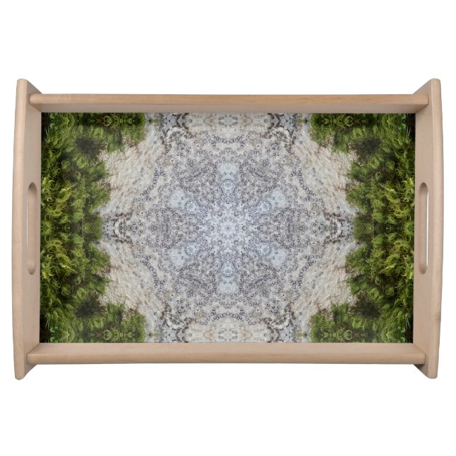 Green Moss & Earth Nature Art Serving Tray (Front)
