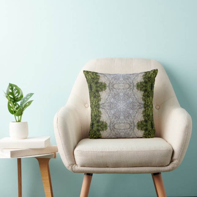 Green Moss & Earth Nature Art Throw Pillow (Chair)