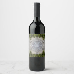 Green Moss &amp; Earth Nature Art Wine Label