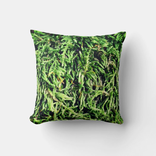 Green Moss Nature   Throw Pillow (Front)