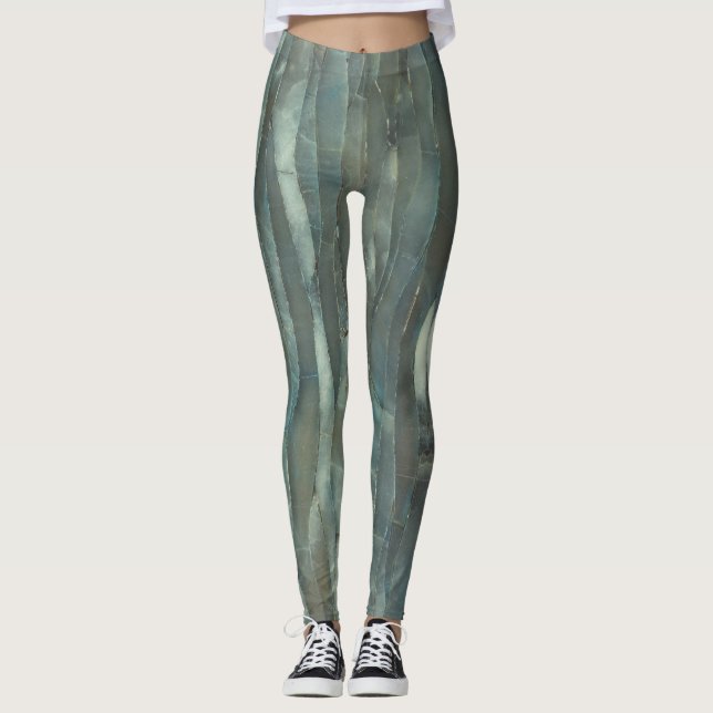 Green mossy quartz leggings (Front)