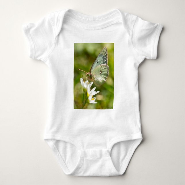 Green Moth on False Garlic Apparel and Gifts Baby Bodysuit (Front)