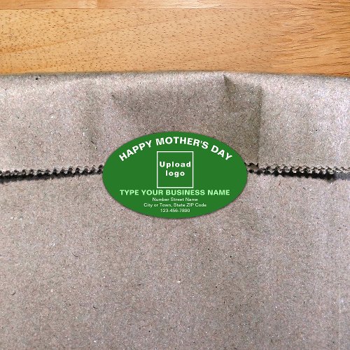Green Mothers Day Business Oval Shape Sticker