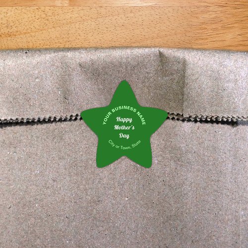 Green Mothers Day Business Star Shape Sticker