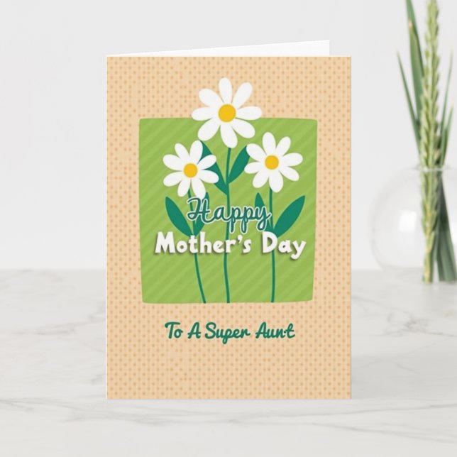 Green Mothers Day Design Card (Front)