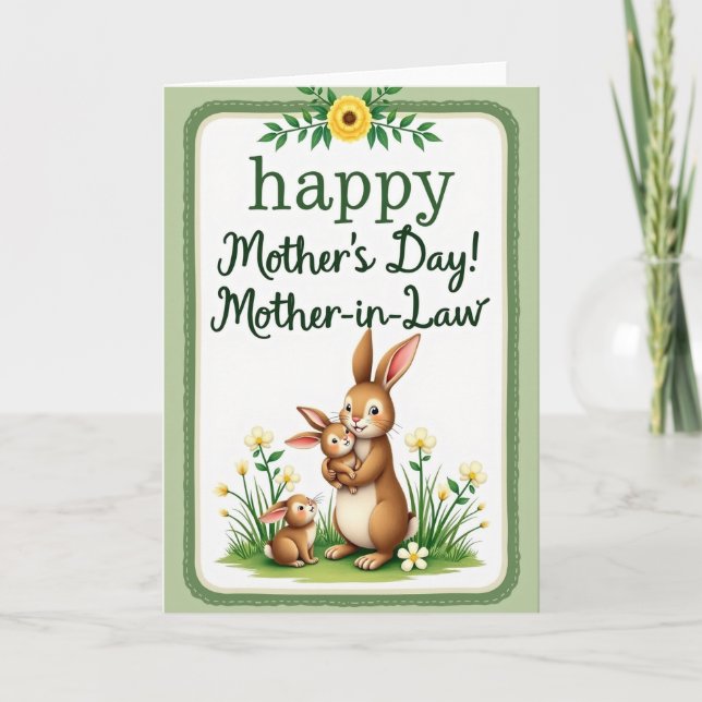 Green Mothers Day Script Card (Front)